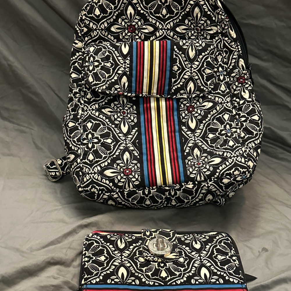 Vera Bradley Backpack and Matching Wallet